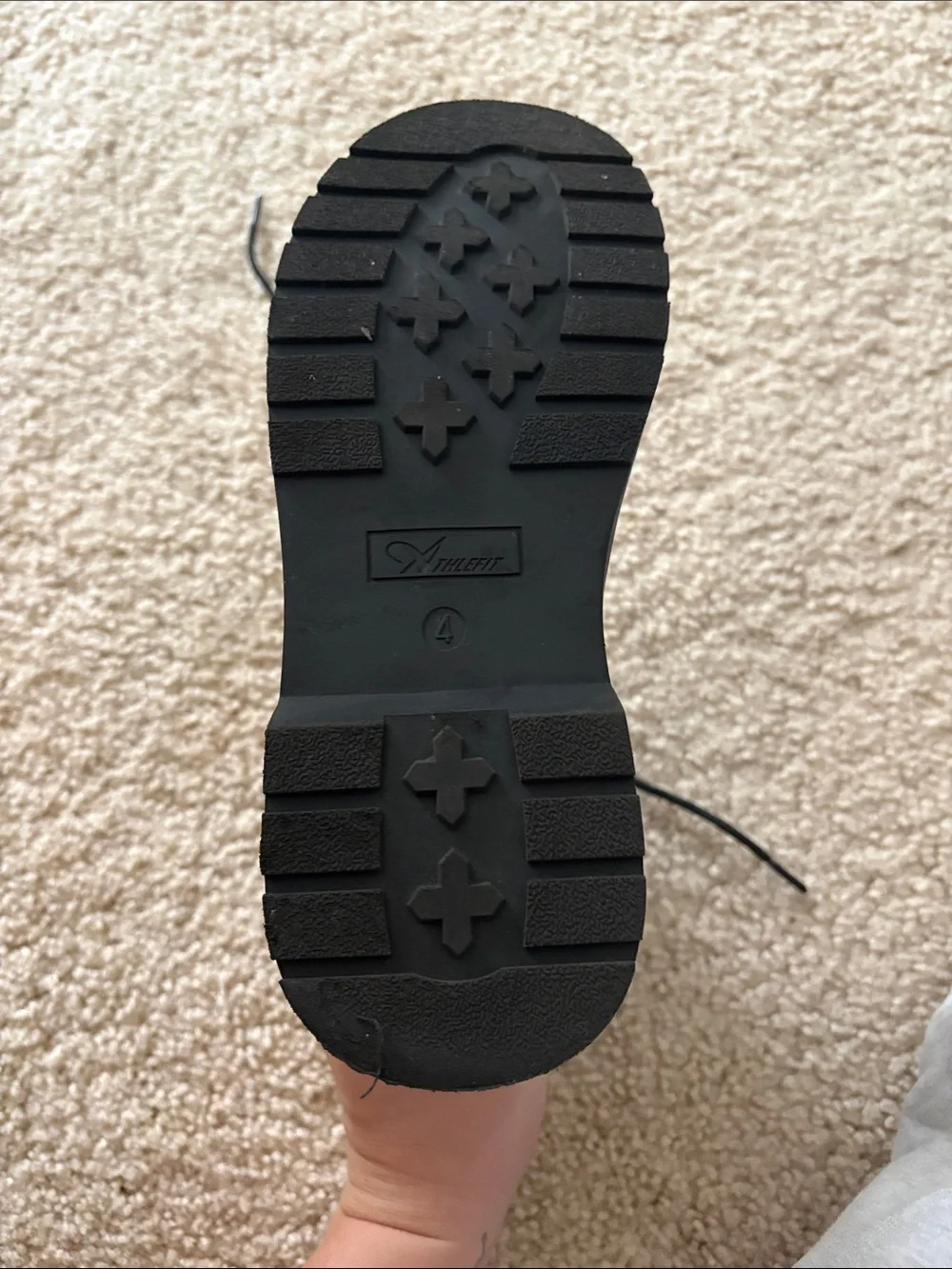 Kids Black Lace-Up Combat Boots